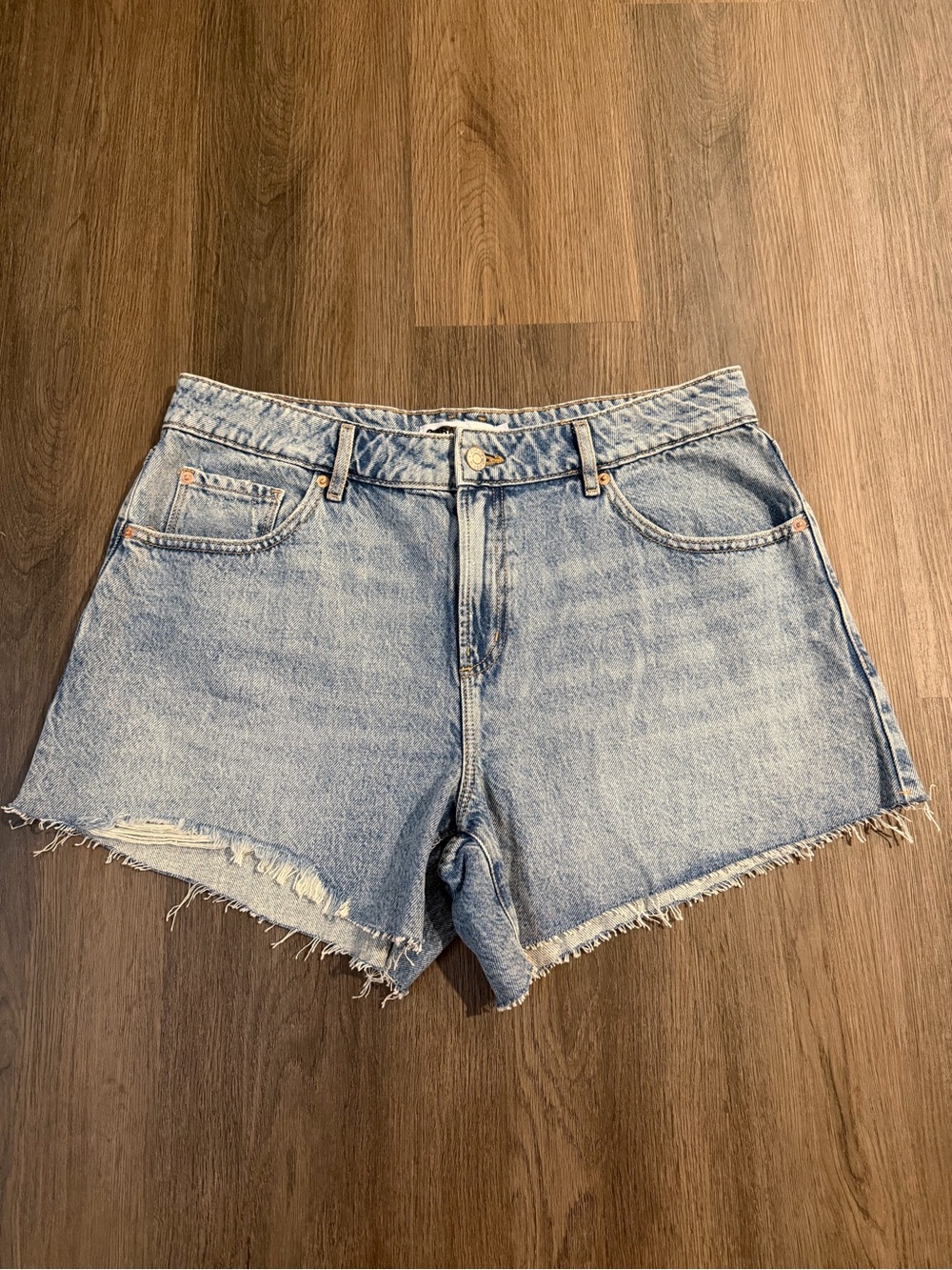 Garage Denim Light Wash Denim Cutoff Shorts